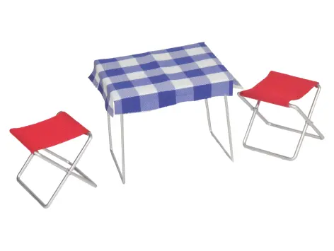 Camping Miniatur-Tisch und -Hocker