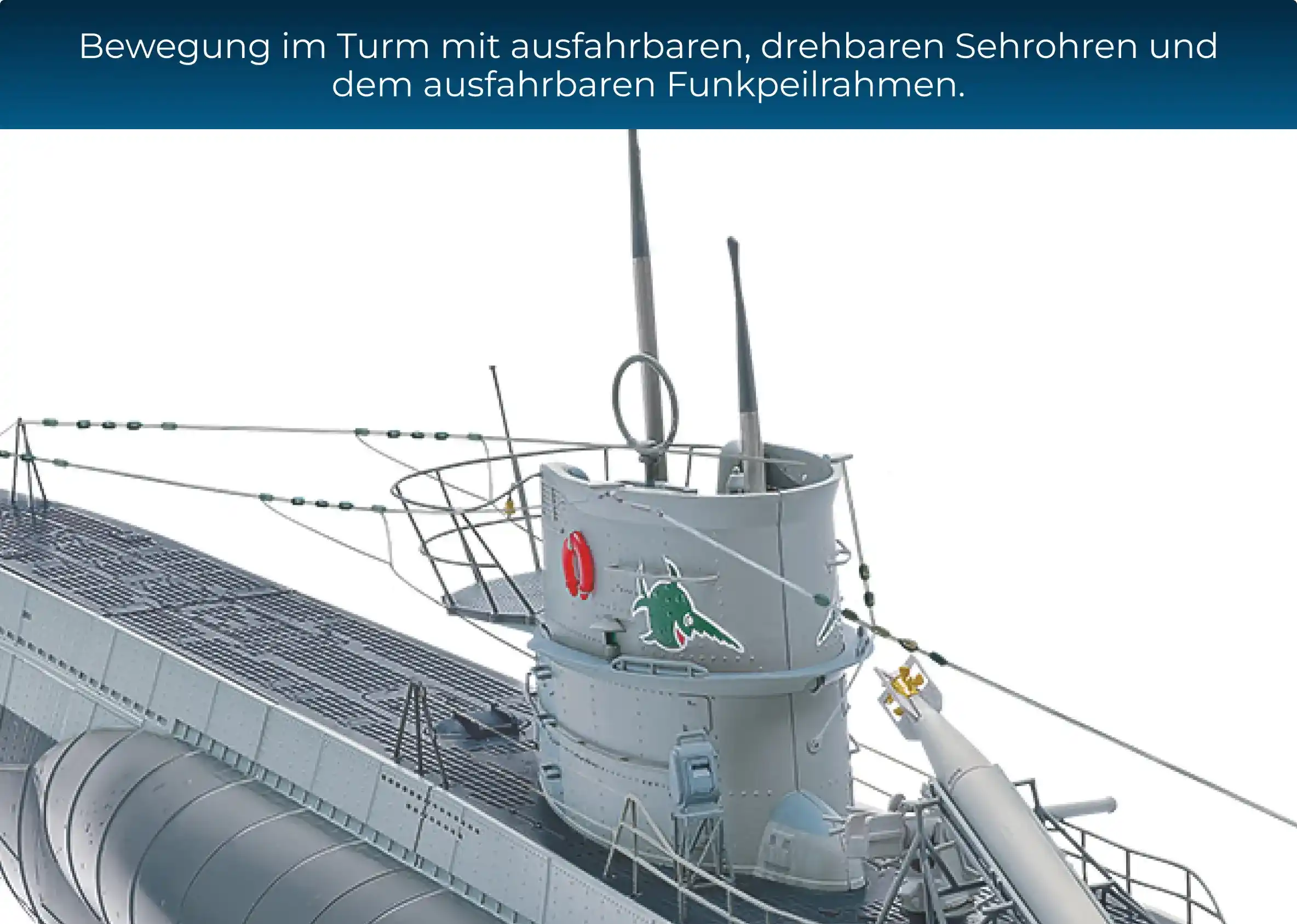 Ausfahrbare Sehrohre und Funkpeilrahmen