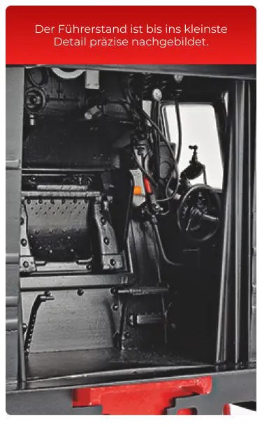 Der Führerstand ist bis ins kleinste Detail präzise nachgebildet