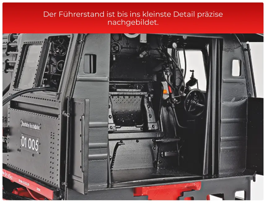 Der Führerstand ist bis ins kleinste Detail präzise nachgebildet