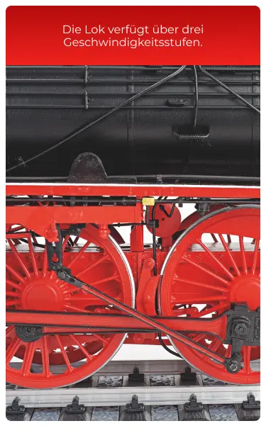 Die Lok verfügt über drei Geschwindigkeitsstufen