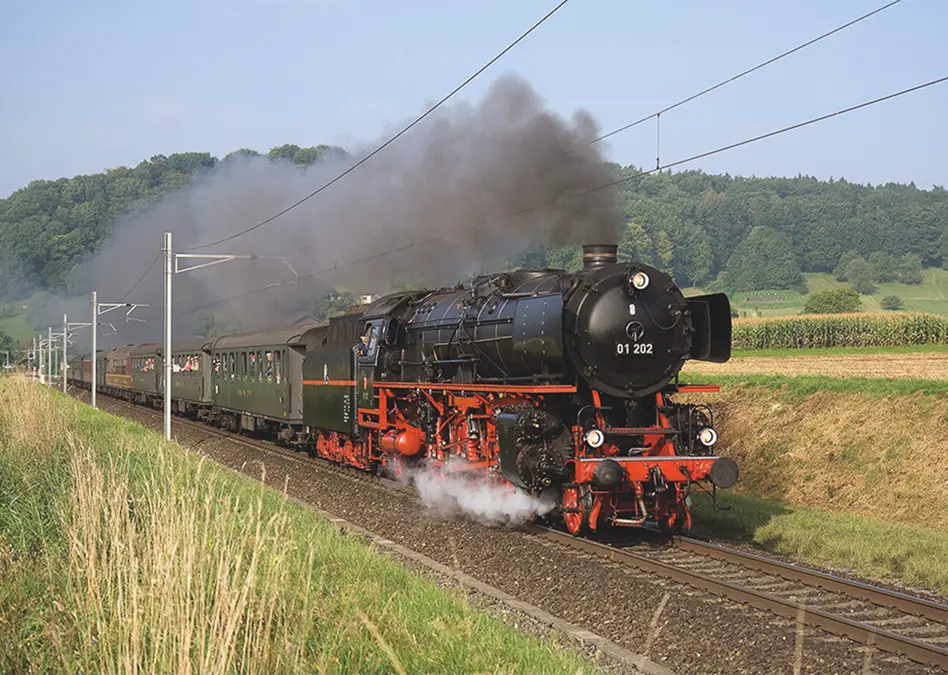 Ein Exemplar der Dampflokomotive der Baureihe 01