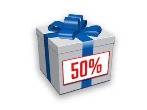 50% Rabatt auf die erste Lieferung