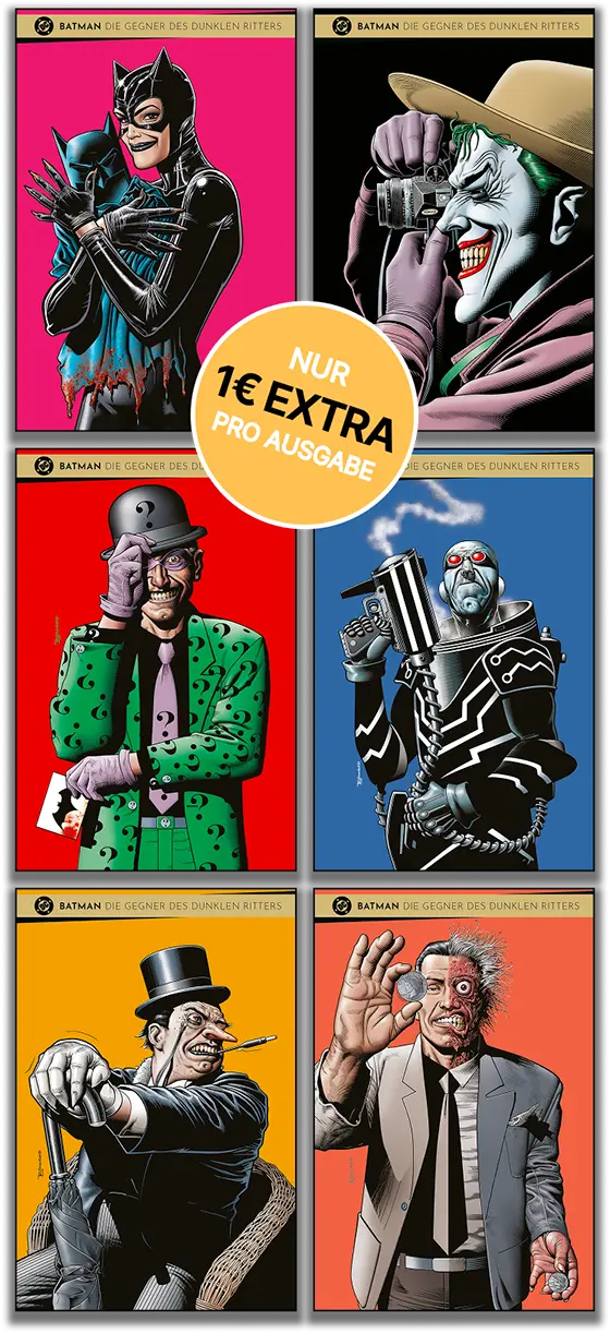 Riddler, Mr. Freeze, Two-Face, Der Penguin, Catwoman, Der Joker