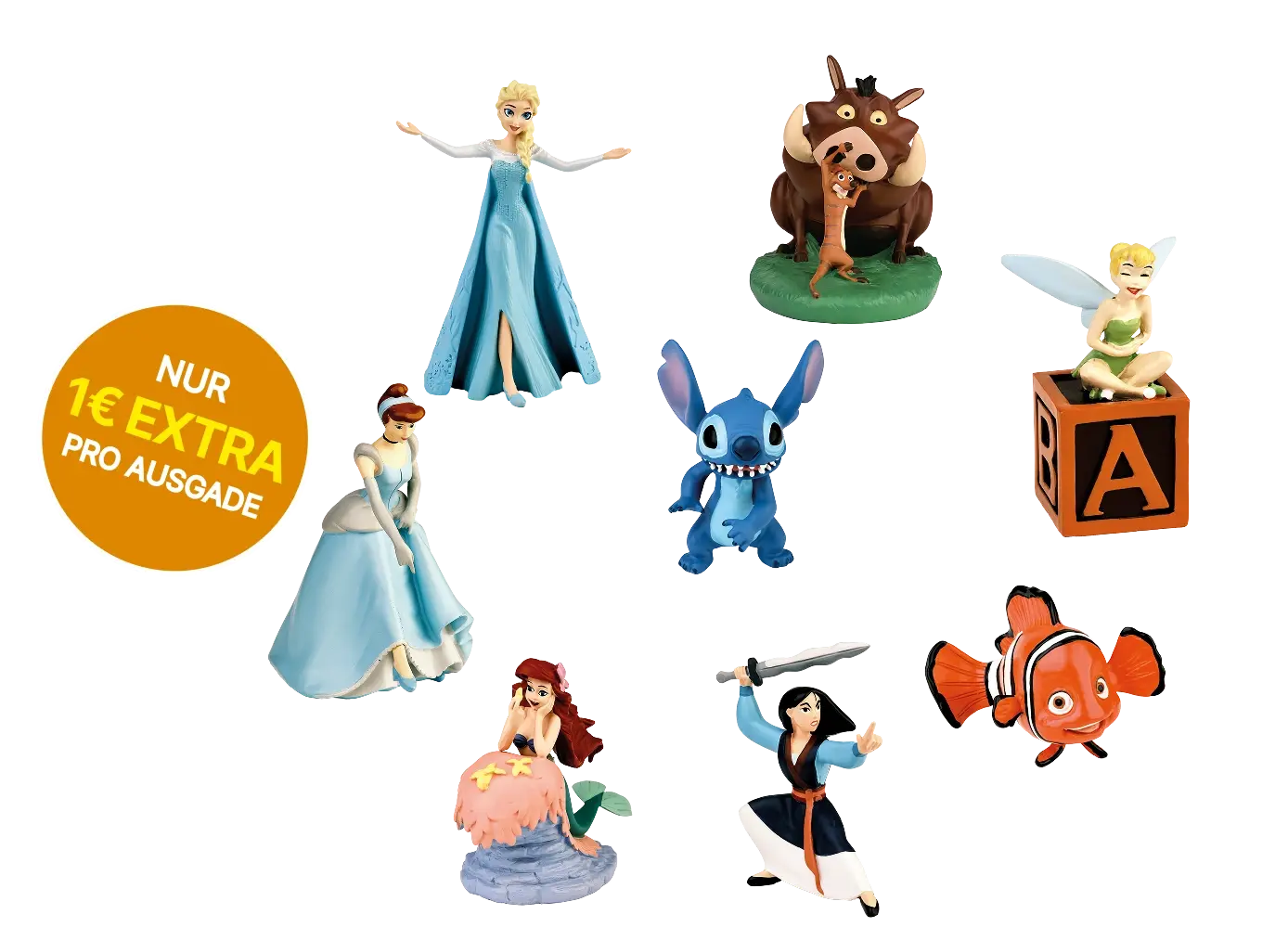 8 zauberhafte Disney-Figuren für 1€ extra
